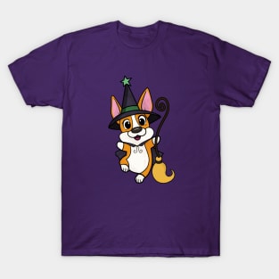 Vintage Corgi Witch T-Shirt